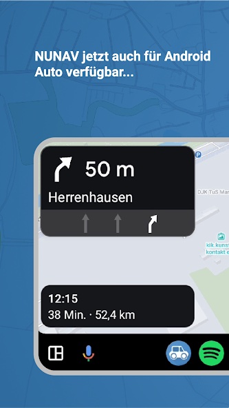 NUNAV Navigation in Android Auto